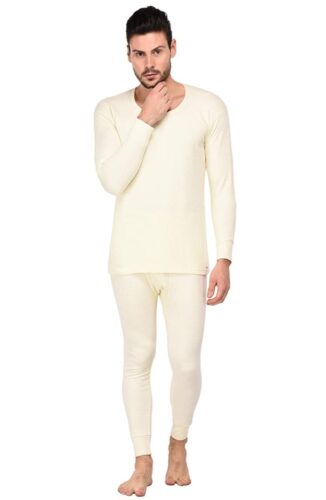 Winter Thermal Suit Set For Men Top And Bottom Off white And Skin Toned Warmth Infused photo review