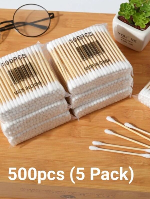 Essential Bundle Pack of 3 Cotton Buds for Ear Cleaning (100 per Pack) - Soft & Gentle Swabs - Pack of 5