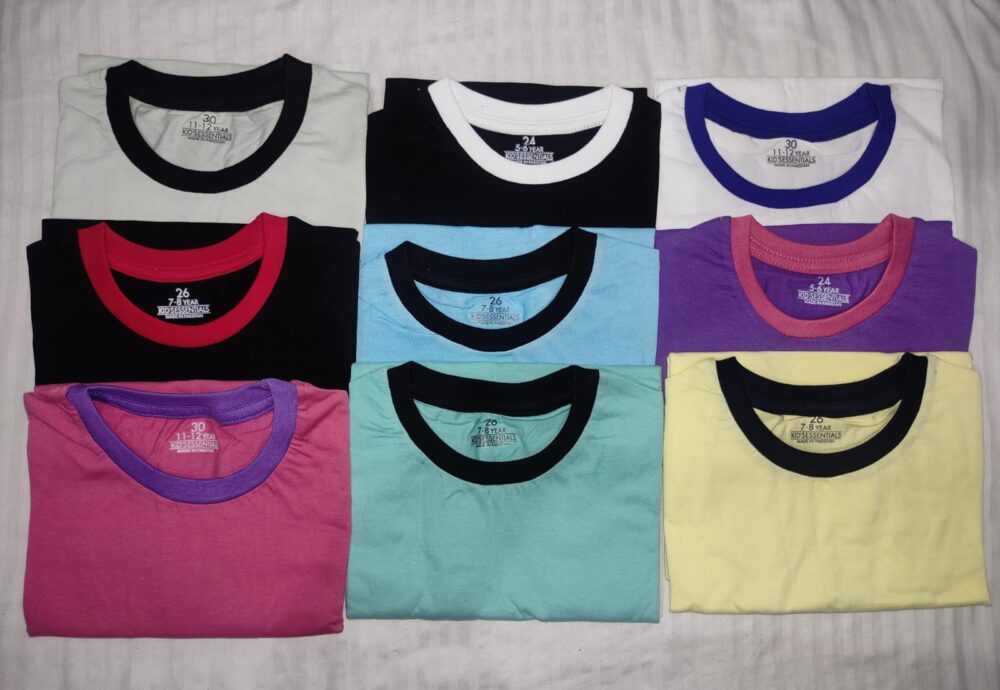 Pack Of 3 Children's Plain T-Shirts for Ages 3 to 14 Years Colorful Comfort - Image 6
