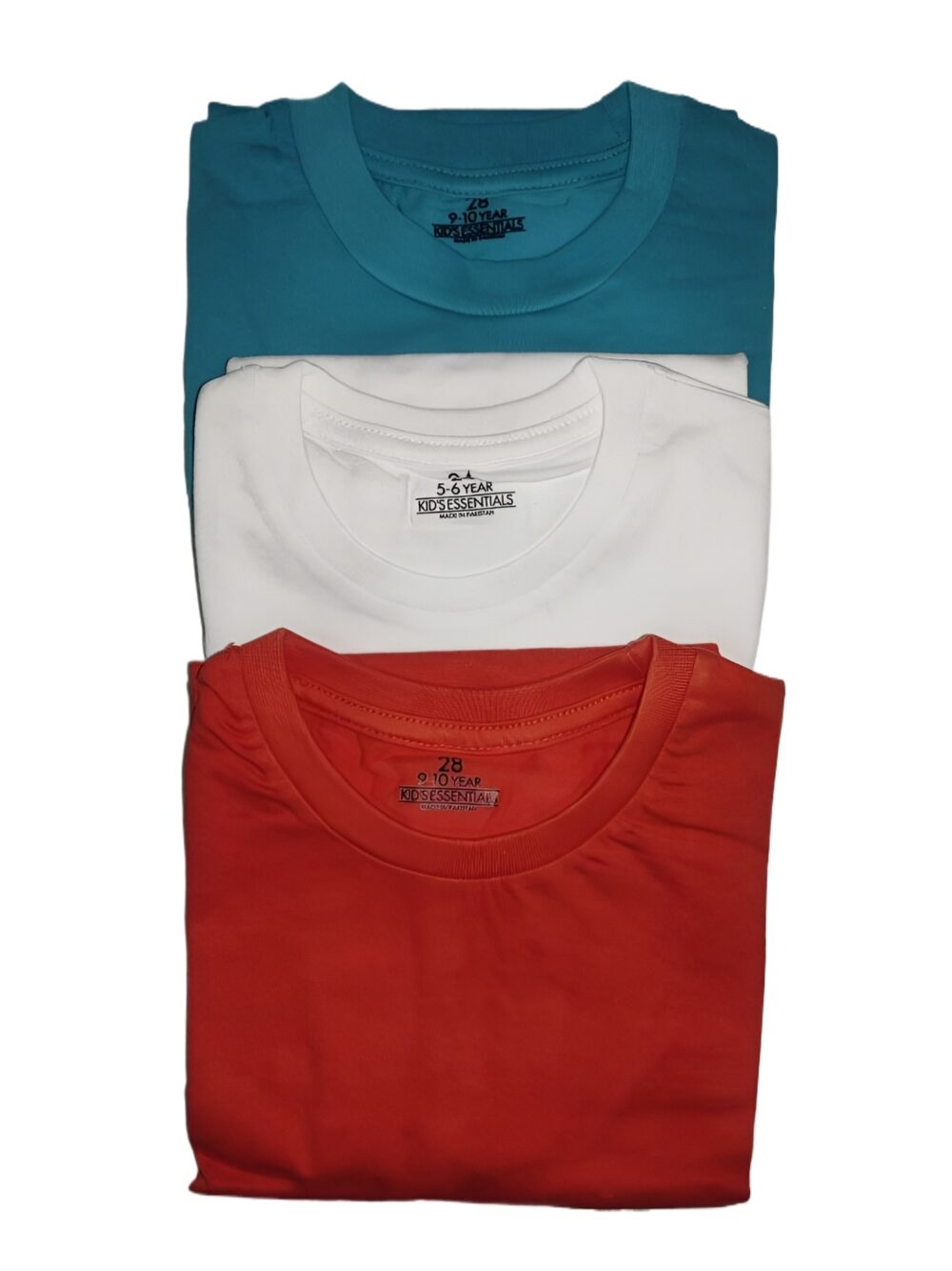 Pack Of 3 Children's Plain T-Shirts for Ages 3 to 14 Years Colorful Comfort - Image 4
