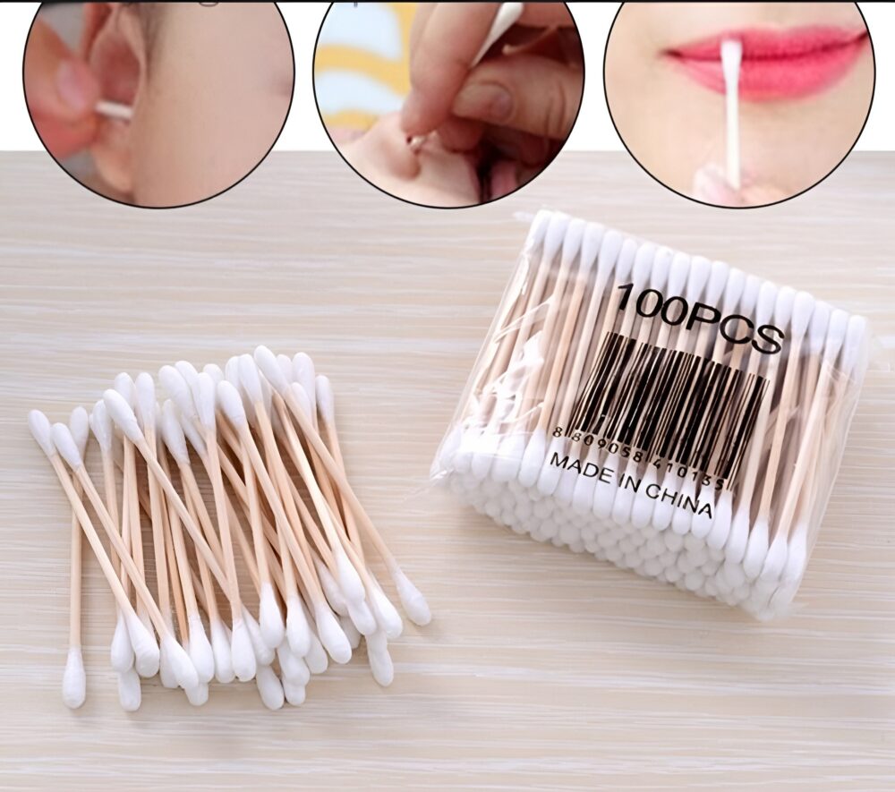 Essential Bundle Pack of 3 Cotton Buds for Ear Cleaning (100 per Pack) - Soft & Gentle Swabs - Image 6
