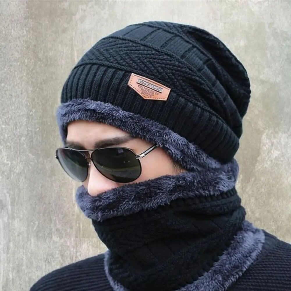 Cozy Winter Beanie Hat And Neck Warmer Set Stay Warm With Fleece Lining - Image 2