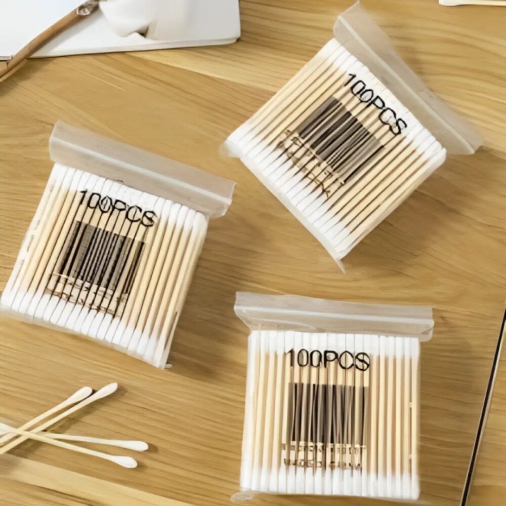 Essential Bundle Pack of 3 Cotton Buds for Ear Cleaning (100 per Pack) - Soft & Gentle Swabs