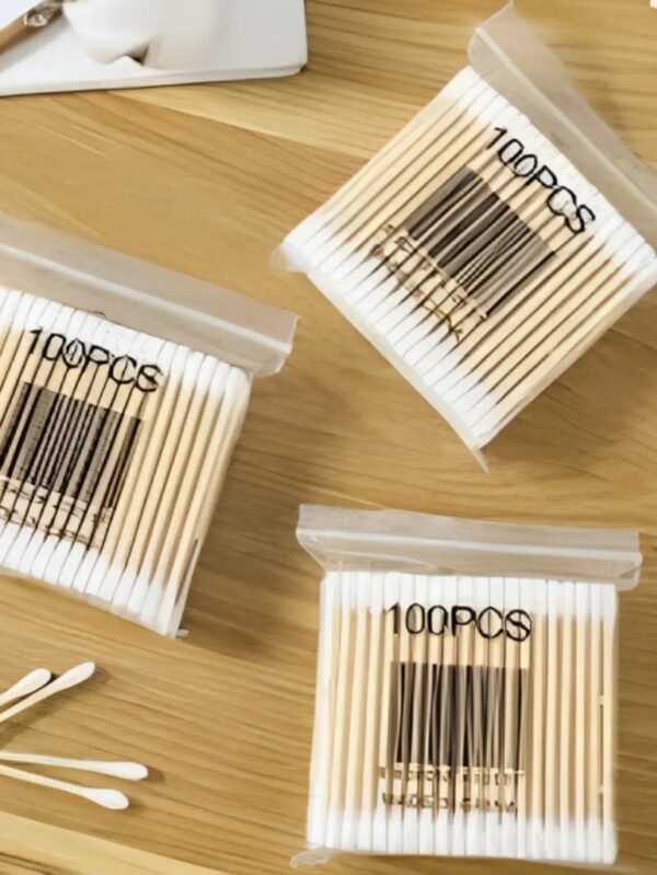 Essential Bundle Pack of 3 Cotton Buds for Ear Cleaning (100 per Pack) - Soft & Gentle Swabs - Pack of 3