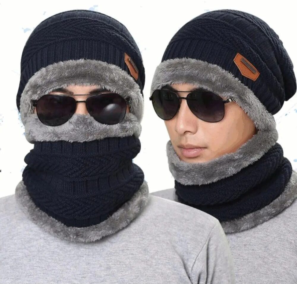 Wool Beanie Caps with Neck Band – Soft, Warm, and Cozy with Fleece Fur Lining for Men and Women - Image 6